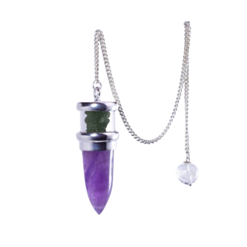 Amethyst Moldavite Pendulum