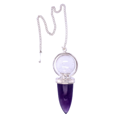 Crystal Ball On Amethyst Pendulum sterling silver wholesale jewelry supplies