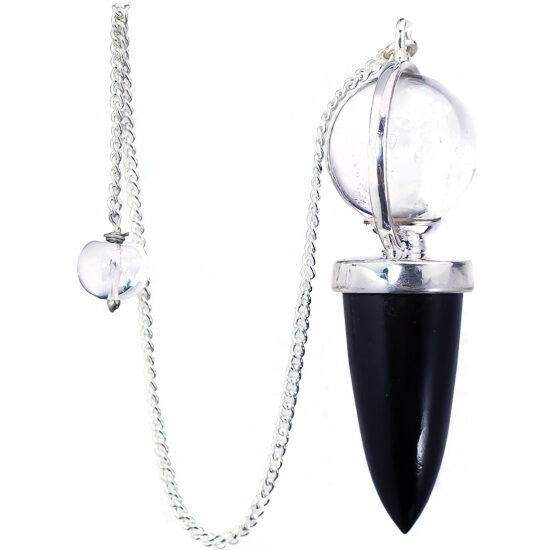 Black Tourmaline Crystal Ball Pendulum