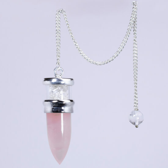 Rose Quartz Herkimer Diamond Pendulum