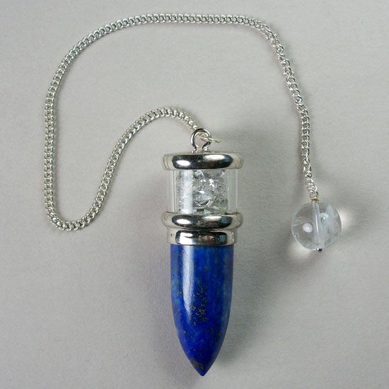 Lapis and Herkimer Diamond Pendulum