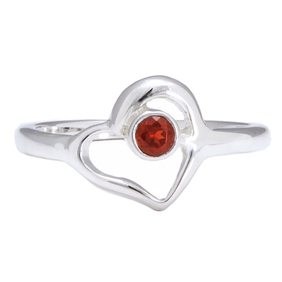 Garnet Sweet-Heart Ring