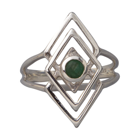 Emerald Sacred Geometry Ring