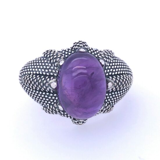 Amethyst Dragon Claw Unisex Ring unique wholesale sterling silver gemstone jewelry