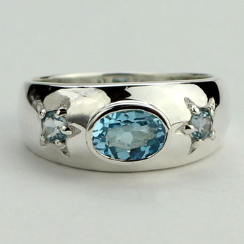 Blue Topaz Starlight Ring
