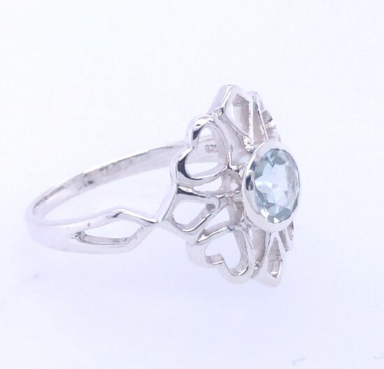 Aquamarine Faithful Hearts Ring earring wholesale vendors ethically handcrafted