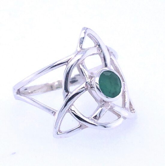 Emerald Celtic Triquetra Ring wholesale sterling silver local jewelry