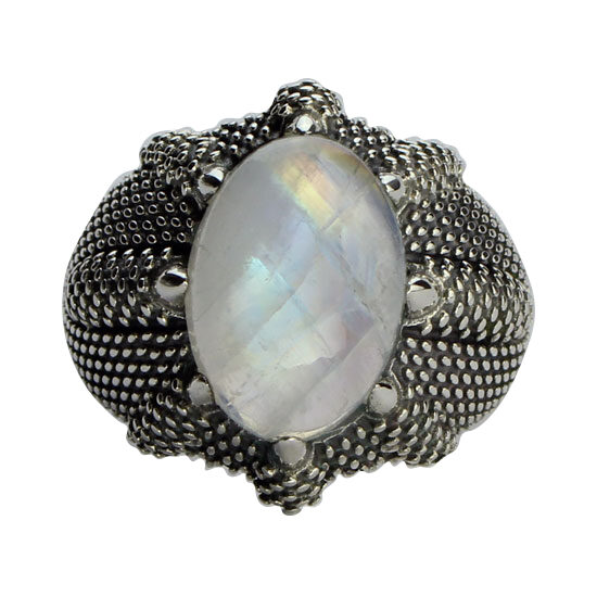 Moonstone Dragon Claw Unisex Ring sterling silver wholesale gemstone vendor