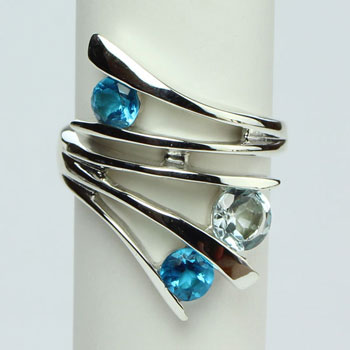 Blue Topaz Swiss Ring sterling silver 925 wholesale