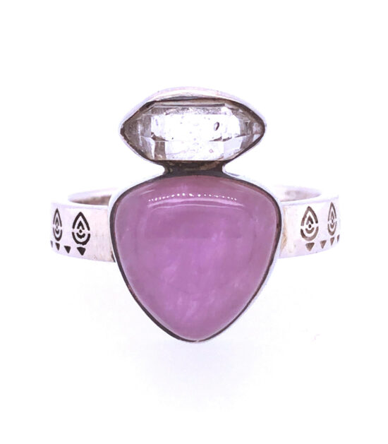 Kunzite Herkimer Diamond Devotion Ring