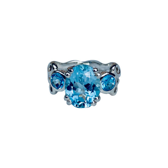 Blue Topaz Sparkle Bright Ring