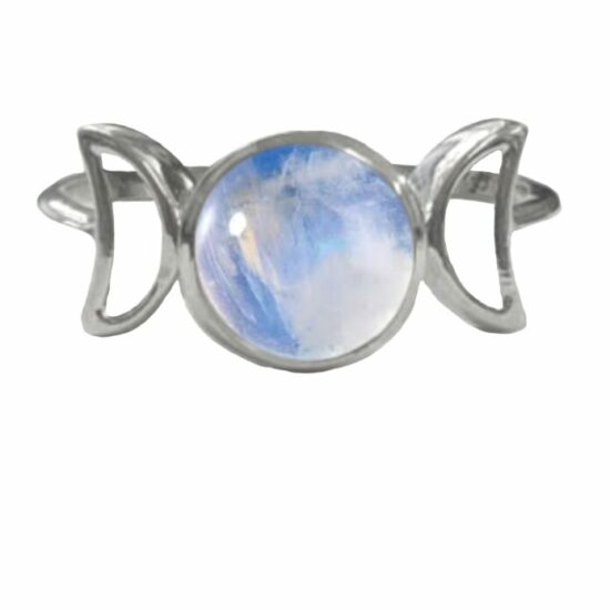 Moonstone Triple Goddess Ring new age real jewelry vendors