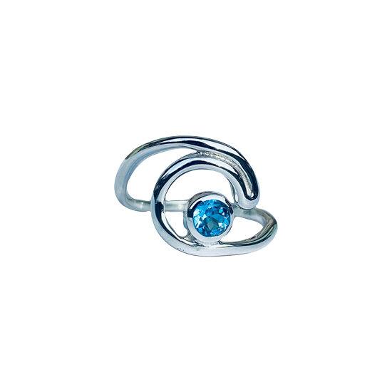 Blue Topaz Ocean Wave Ring real jewelry vendors new age