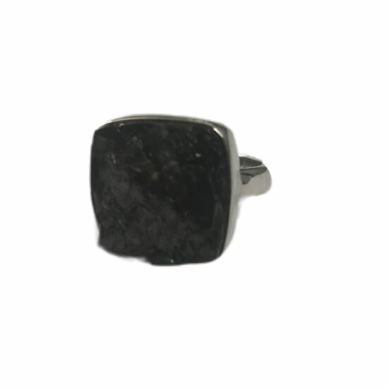 Shungite Noble Unisex Square Ring exclusive and rare gemstones