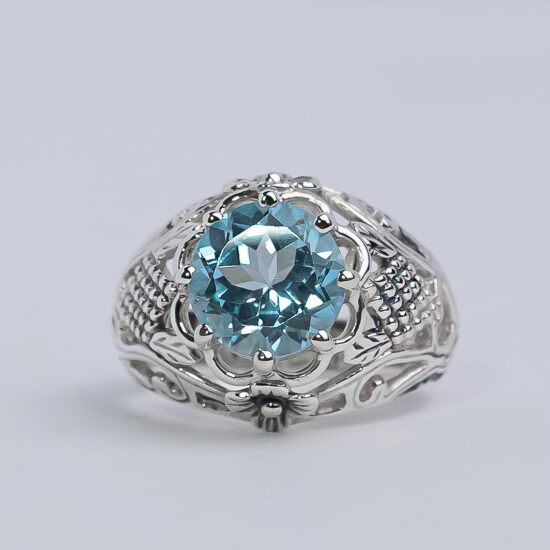 Blue Topaz Celtic Thistle Ring wholesale jewelry and accessories suppliers