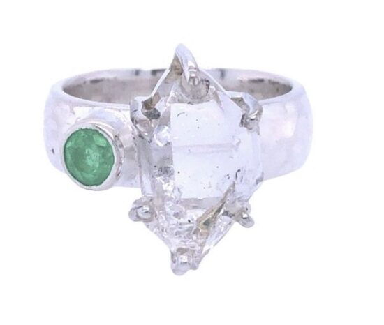 Herkimer Diamond Green Kyanite Grace Ring wholesale sterling silver gemstone jewelry