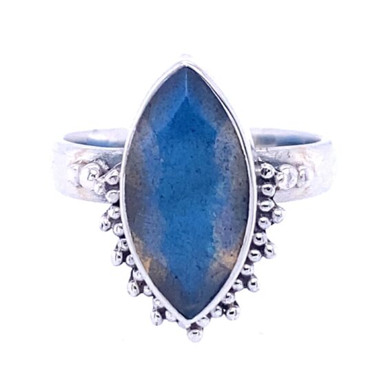 Labradorite Blue Flash Marquis Ring