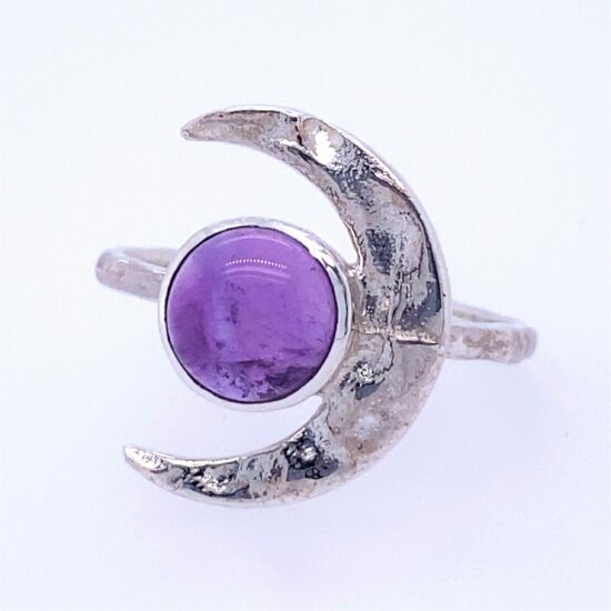 Amethyst Crescent Moon Ring sterling silver suppliers wholesale vendors jewelry
