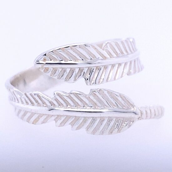 Silver Feather Adjustable Ring