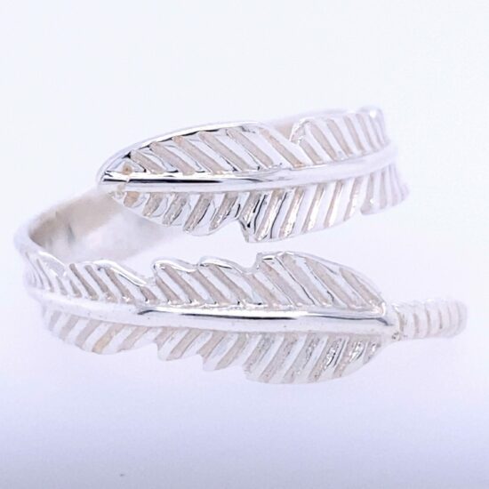 Silver Feather Adjustable Ring new age real jewelry vendors