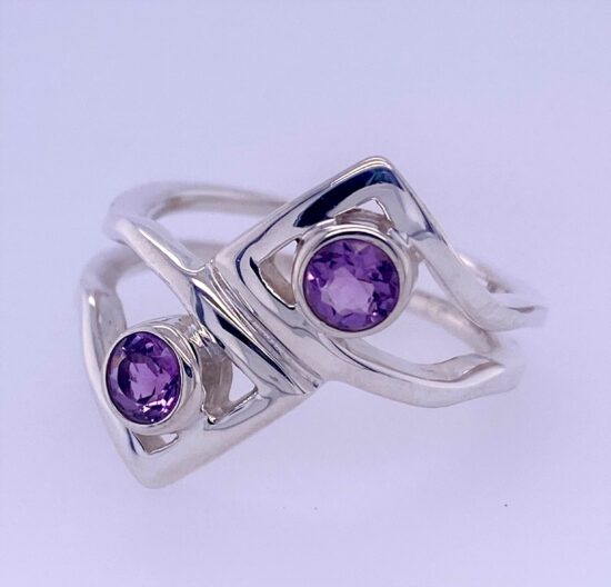 Amethyst Two Moons Ring eco friendly fair trade wholesale jewelry