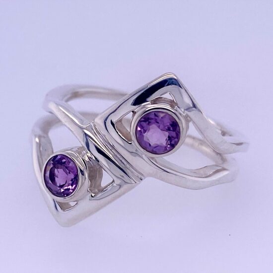 Amethyst Two Moons Ring eco friendly fair trade wholesale jewelry