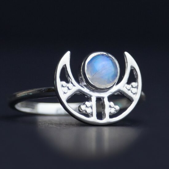 Sterling silver moonstone luna ring