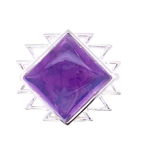 Amethyst Sacred Geo Ring wholesale sterling silver yantra new age sacred jewelry