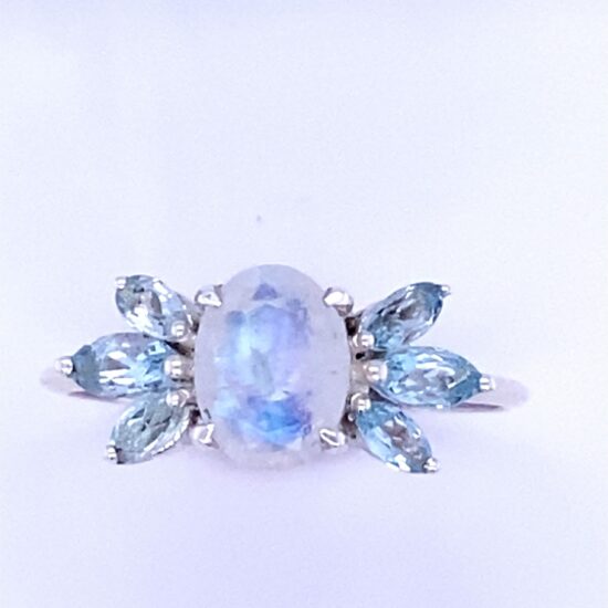 Moonstone Blue Topaz Renaissance Ring Sterling silver wholesale jewelry supplies