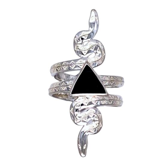 Black Tourmaline Serpentine Renewal Ring