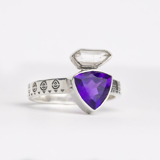Amethyst Herkimer Diamond Aglow Ring