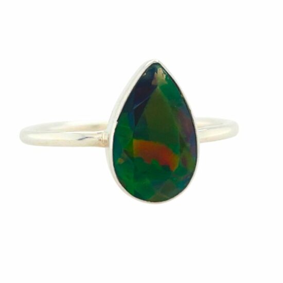 Black Flash Opal Ring