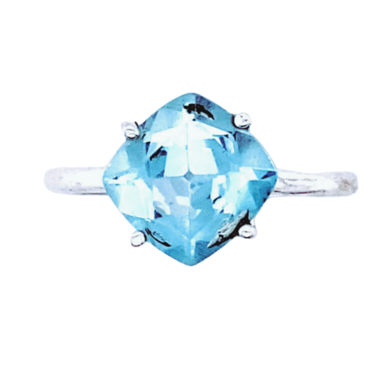 Blue Topaz Free Form Glitz Ring artisan natural wholesale gemstone jewelry