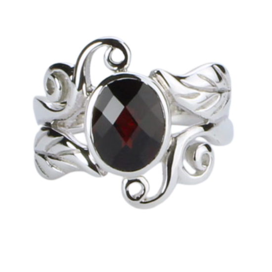 Garnet Harmonious Swirls Ring wholesale sterling silver gemstone jewelry