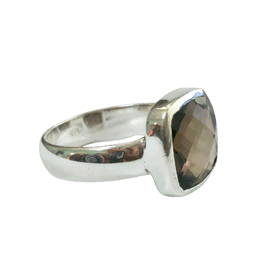 Smoky Quartz Fascination Ring Silver simple wholesale shopping