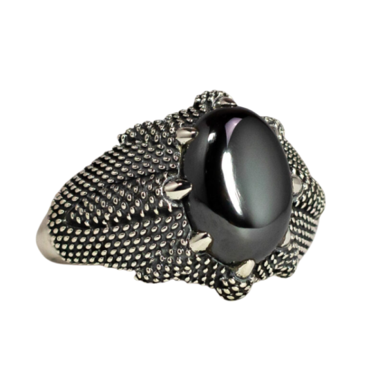 Hematite Dragon Claw Unisex Ring unique sterling silver wholesale jewelry wear