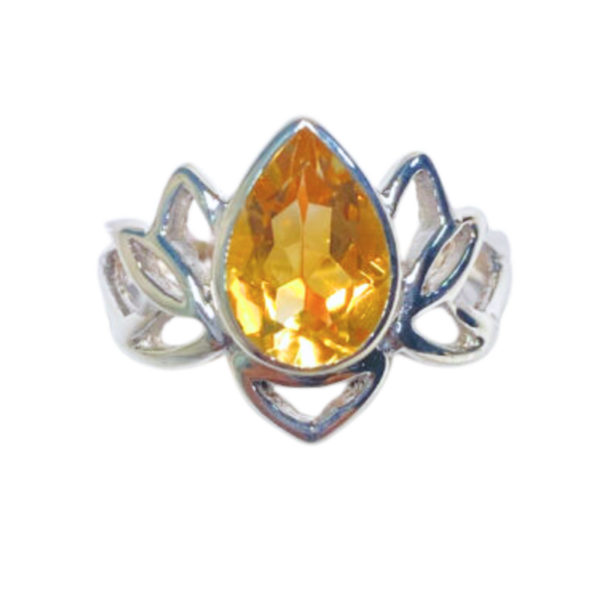 Citrine Lotus Ring wholesale sterling silver luxury jewelry