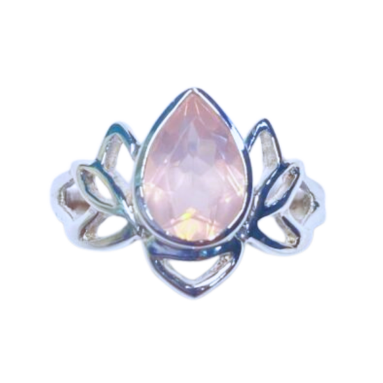 Rose Quartz Lotus Ring wholesale supplier luxury gemstones