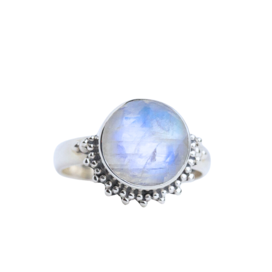 Moonstone Tribal Shine Round Ring wholesale sterling silver manufacturers