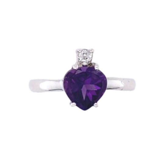 Amethyst Let It Shine Heart Ring exclusive and rare gemstones