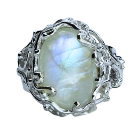 Moonstone Branching Out Ring exclusive and rare natural gemstones