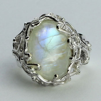 Moonstone Branching Out Ring exclusive and rare gemstones
