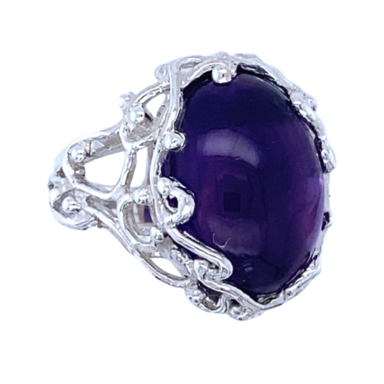 Amethyst Branching Out Ring wholesale metaphysical sterling silver gemstone jewelry