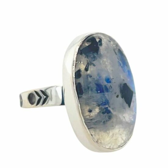 Black Tourmaline In Moonstone Nature's Artwork Ring wholesale jewelry natural gemstones