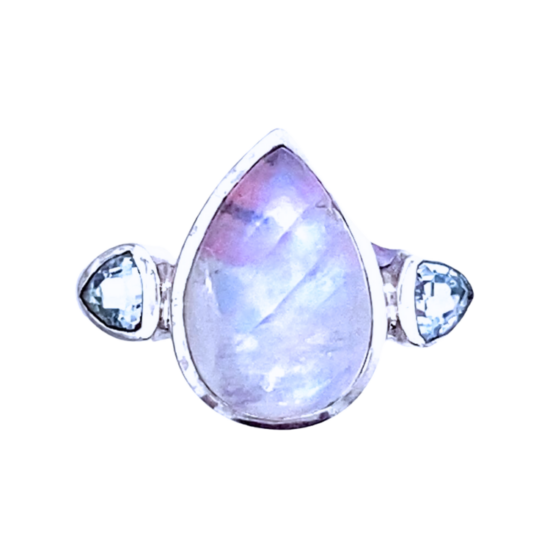 Moonstone Blue Topaz Blessed Ring Sterling silver suppliers buy wholesale jewelry