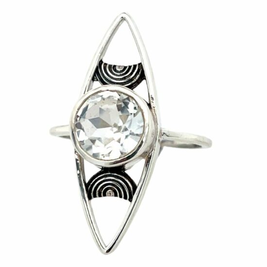 White Topaz Astral Triple Moon Ring luxury jewelry vendors natural stones