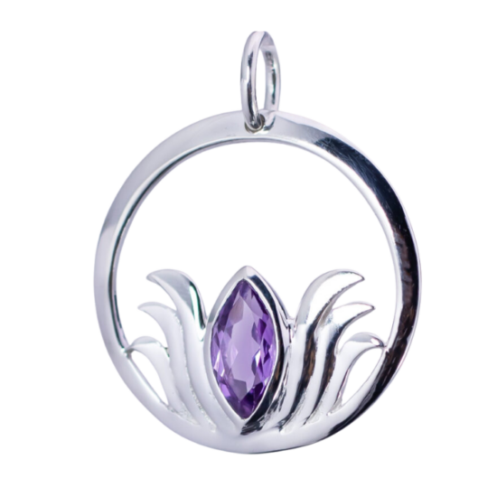 Lotus Bliss Pendant wholesale sterling silver gemstone natural real jewelry