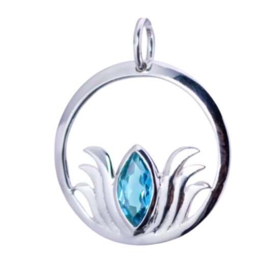 Lotus Bliss Pendant wholesale sterling silver gemstone natural real jewelry