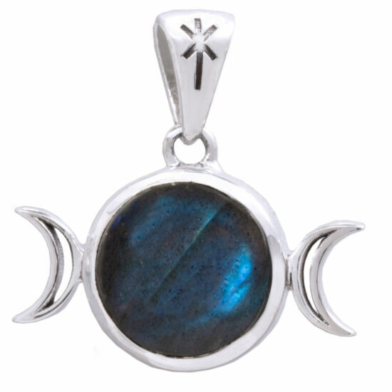 Reversible Triple Moon Goddess Pentacle Pendant wholesale new age gemstone jewelry