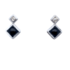 Black Tourmaline White Topaz Stud Earrings custom-made wholesale accessories for your boutique or store